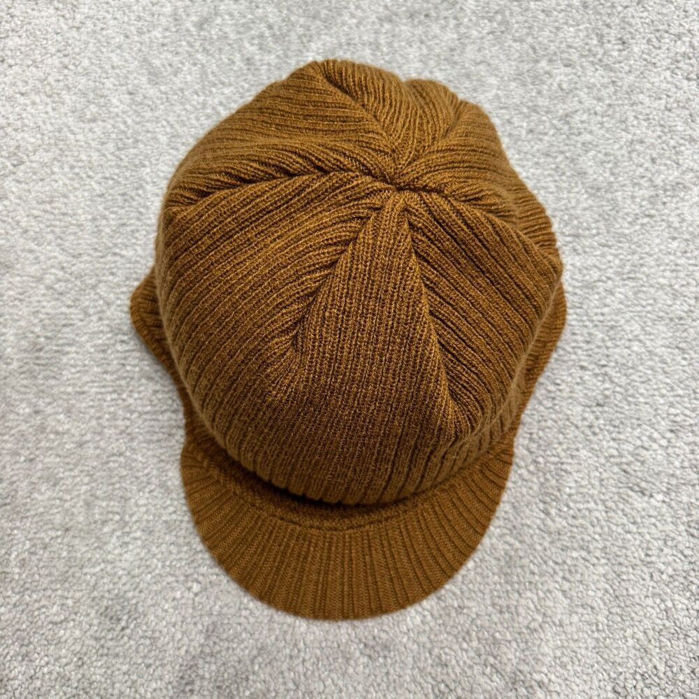 Carhartt Knit Visor Beanie Hat Fleece Lined Earflap Mens One Size Brown Outdoor